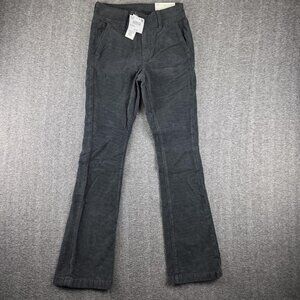 American Eagle Pants Womens 0 25W Gray High Rise Kick Boot Stretch Corduroy